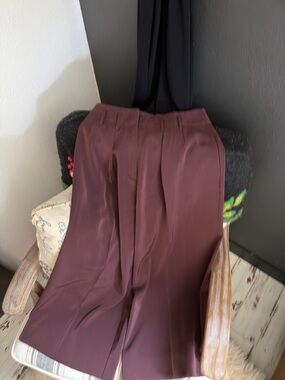 BRASS Plum/Burgundy Wide leg Pants- Size 8